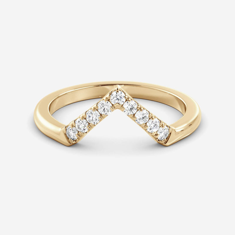 14K Solid Gold Diamond Chevron Ring - Jamestown Jewelry Design